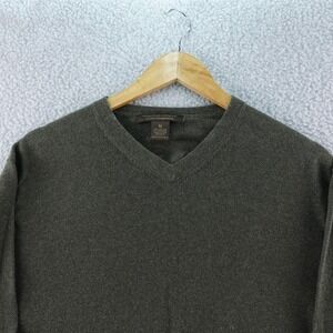 Sebastian Cooper Mens‎ M Cotton Cashmere Blend V Neck Sweater Medium Olive
